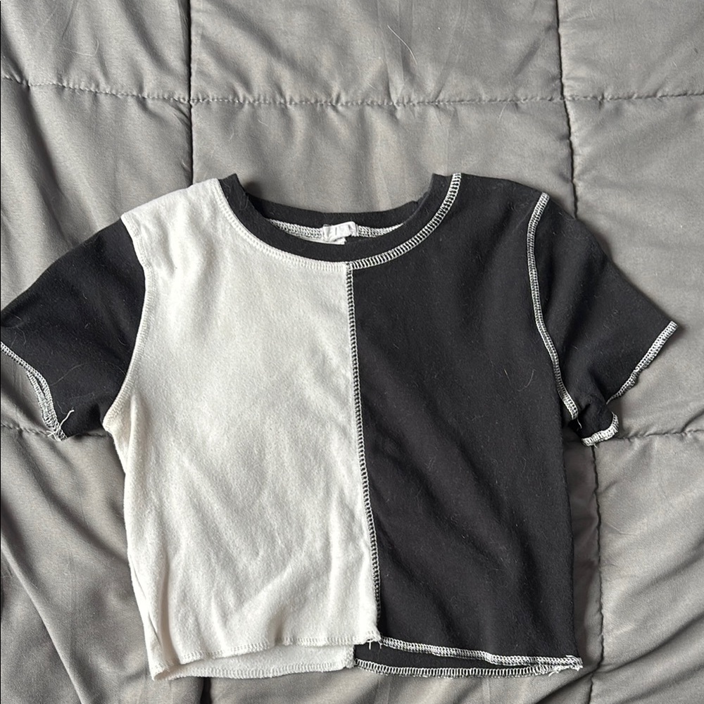 Kids Black and White Colorblock T-Shirt - Garage